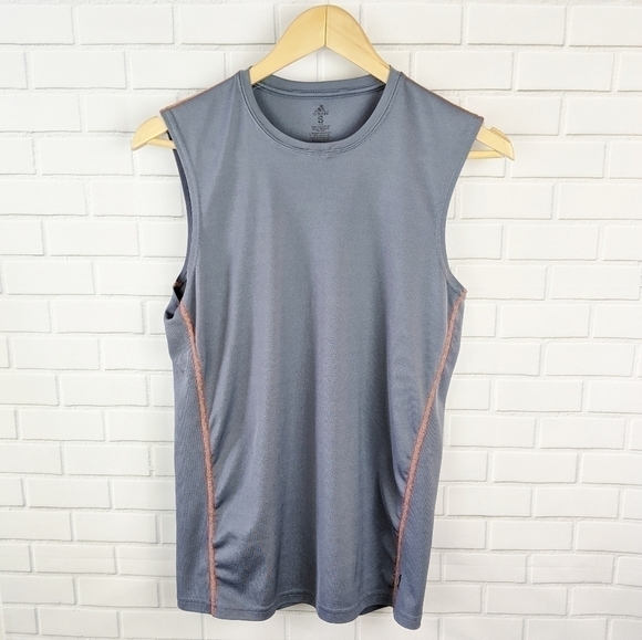 Adidas Climate Grey Orange Sleeveless Tee Men's Small - Picture 1 of 4